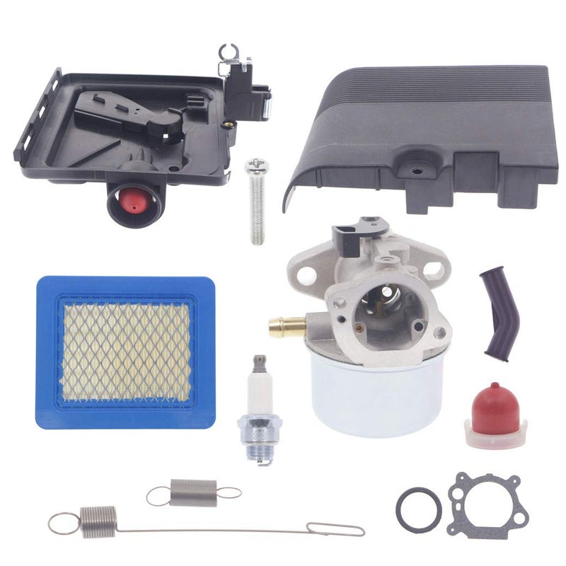 Hutdkte 692298 Air Cleaner Cover + 795259 Air Filter Cleaner Primer Base + 799868 Carburetor for Most 124000 Model 4hp - 7hp Engines with 790849 699056 Spring Tune Up Kit - Image 1